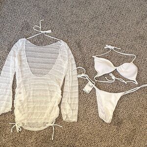 Dorado White Women's Bikini Set with Cover-Up